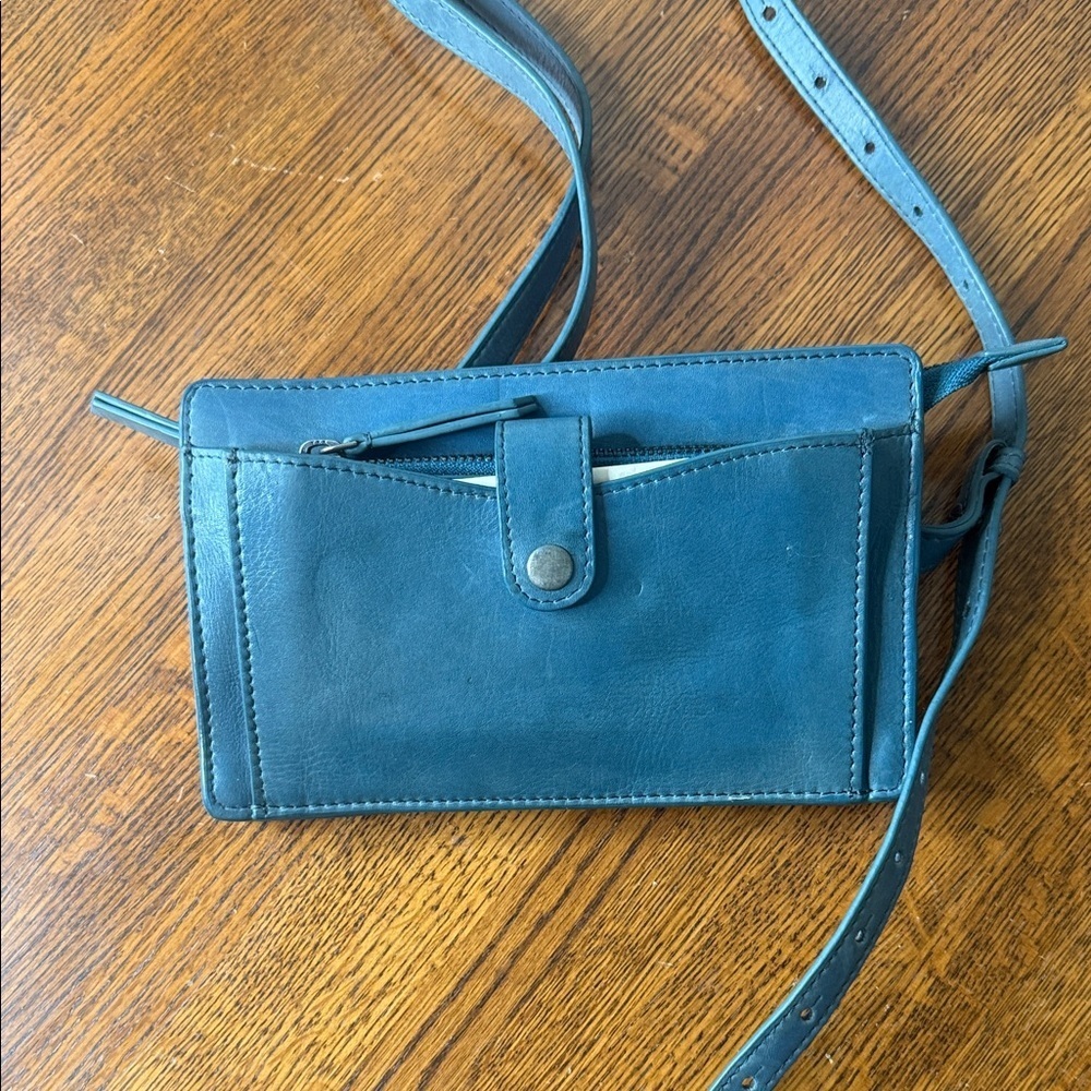 FREE PEOPLE Teal Leather Belt Bag